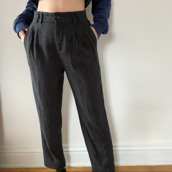 Zara Dark Grey High Waist Trouser - Picture 2 of 4